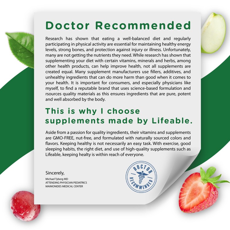 Lifeable Magnesium Gummies for Adults | 900mg Magnesium Citrate Gummies