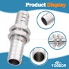 Metalwork 2 piezas 304 acero inoxidable Manguera Barb Fitting, Bulkhead