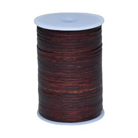 Cords Essentials Cordón plano de piel de 22 yardas de 3 mm, color marrón claro envejecido
