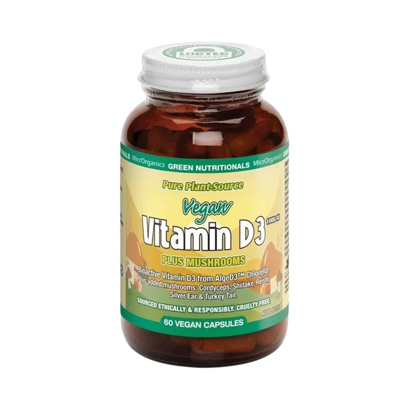 Green Nutritionals Vitamin D3 1000iu + Mushrooms 60 Caps