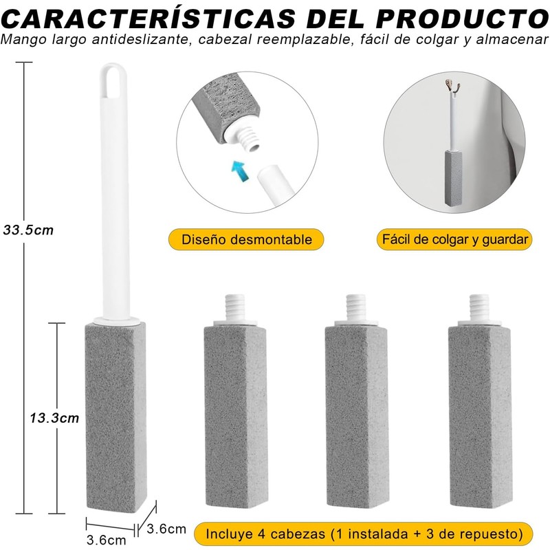 Piedra Pómez de Limpieza MOYAC CPP con 4 Cabezales Reemplazables