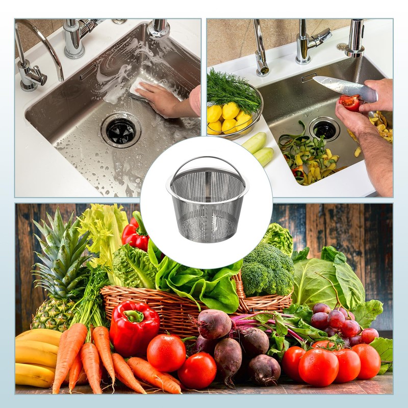 uxcell Kitchen Sink Drain, Stainless Steel Kitchen Sink Strainer with