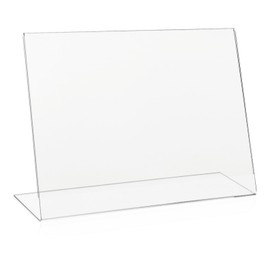 VITAdisplays® L Stand DIN A4 Landscape Format / Table Stand / L Stand / Poster Stand / Advertising Stand / Slanted Made of Original Plexiglas