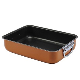 Alluflon Zecchino Non-Stick Oven Dish, 25 x 18 cm, Aluminum, Orange