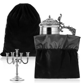 2 Pcs 30" x 24" Large Size Silver Storage Bags Anti Tarnish Cloth Bags Black Jewelry Bag Drawstring Pouch Cloth Gift Bags for Gift Watch Silverware Flatware Bracelet