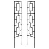 Panacea 84445 Contemporary Pot Trellises, Black, 46" H, Set of 2 – Modern Steel Trellises for Climbing Plants, Stylish Vertical Supports for Indoor or Outdoor Potted Plants