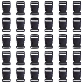 BEADNOVA - Hebilla de liberación lateral de 1 pulgada, hebilla de plástico de 1 pulgada, hebilla de 1 pulgada, hebilla de paracord de liberación ajustable para cinturón (negro, 1 pulgada, 30 piezas)