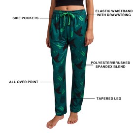Bioworld Wicked Part 1 Hats & Tiaras All-Over Print Women’s Green Sleep Pajama Pants -XL