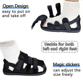 Siomlana Post Op Shoe for Broken Foot,Adjustable Walking Boots Recovery Cast Shoe Covers,Universal for Both Left and Right Feet,Medical open-toe plaster shoes for Men or Women M