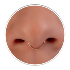 Fake Septum Ring 20 Gauge Gold Filled Faux Septum Hoop - No Piercing Needed Septum Jewelry