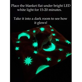 Unisex Security Blanket, Glow in The Dark, Double Layered Elephant Lovey, Super Soft Baby Security Blanket, Baby Lovey, Newborn Baby Blankie, Lovies for Babies, Elephant- Grey