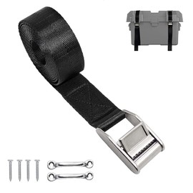 Battery Tie Down Straps for Boats,Stainless Steel Cam Buckle Straps,Cooler Tie Down Kit with Stainless Brackets and SS Screws Used for Fuel Tank, Cooler, YETI, RTIC, RV and More