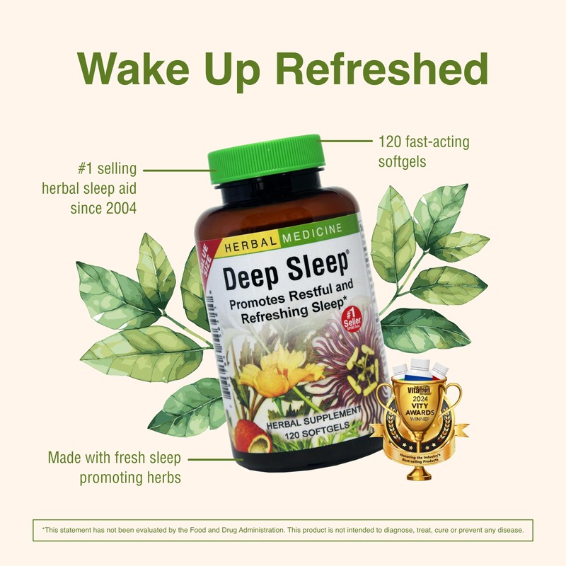 Herbs Etc. Deep Sleep Softgels - Herbal Sleep Support Supplement