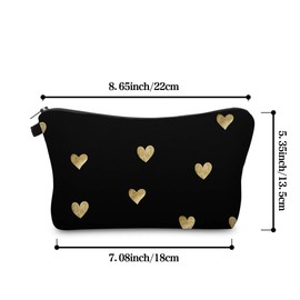 Aiphamy Cute Travel Makeup Bag Cosmetic Bag Small Pouch Gift for Women (Golden Heart)