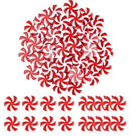 24 Pieces Christmas Candies Décor Christmas Lollipop Ornament Red and White Christmas Tree Hanging Ornaments Swirl Candy Acrylic Pendant (24)