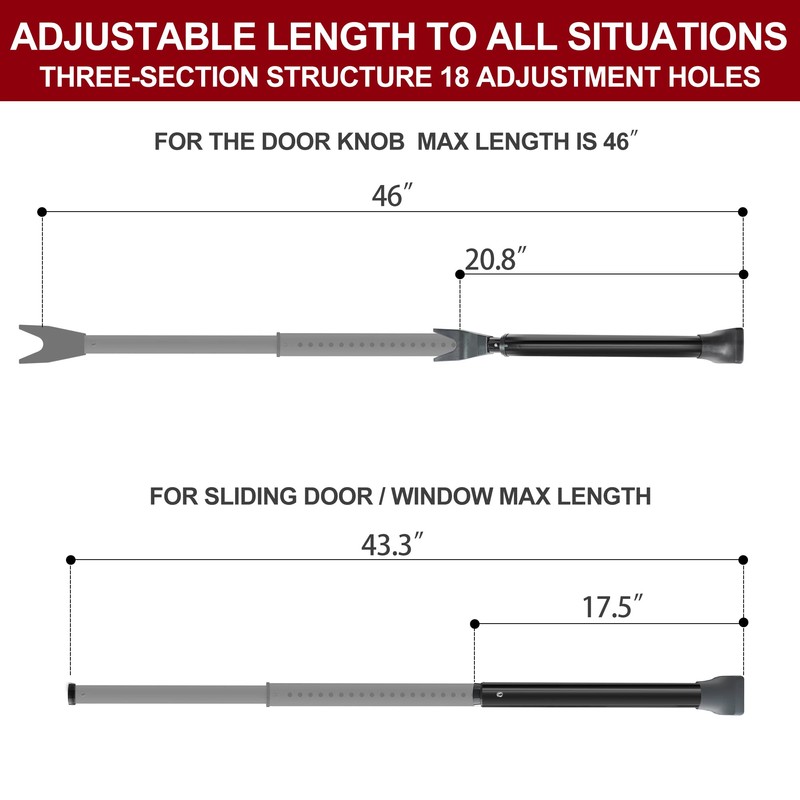 AceMining Upgraded Door Security Bar & Sliding Patio Bar, Heavy