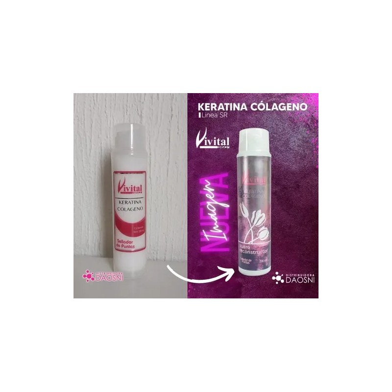 3 Pack Vivital Keratina Colágeno Sella Puntas Antifrizz