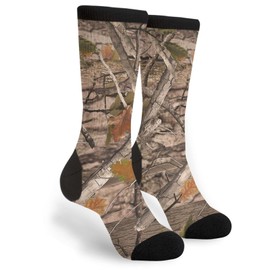 Yilad Camo Novelty Crew Dress Socks Casual Mid Calf Socks For Men Women