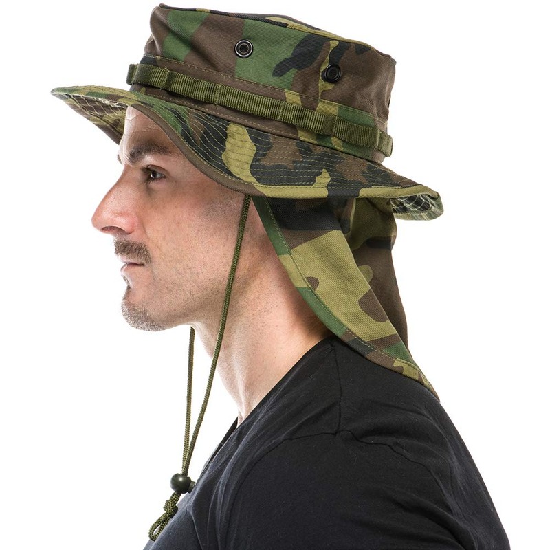MOOSELANDER - Gorro de camuflaje para hombre con Sungard extraíble,