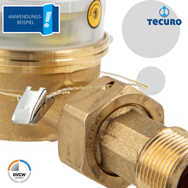 Tecuro Water Meter 1 Inch Union Nut x 3/4 Inch
