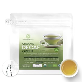 Green Peaks Tea Organic Decaf Green Tea Bags - Mild Taste,Antioxidantn for Hot & Cold Decaffeinated Beverages,30 Teabags