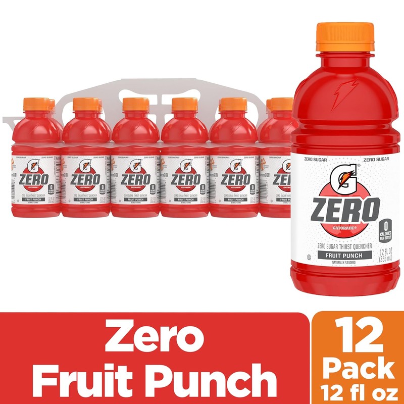 Gatorade Thirst Quencher Zero Sugar Sports Drink, Fruit Punch, 12oz