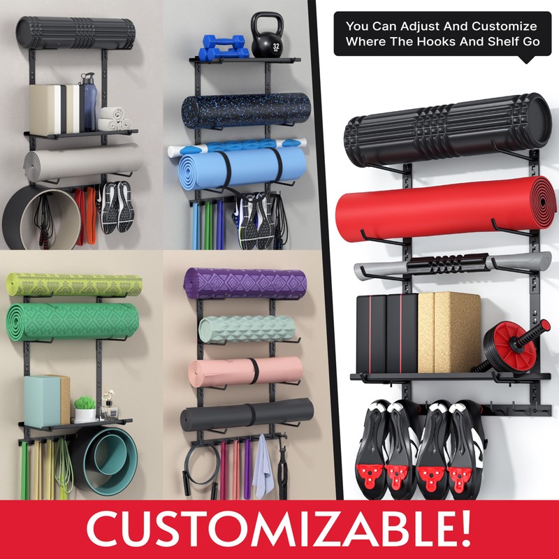 Home Gym Storage Shelf Only, Adjustable Gym Equipment Organizer Wall