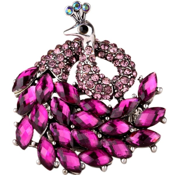 YACQ Women's Peacock Stretch Rings Fit Finger Size 7 To