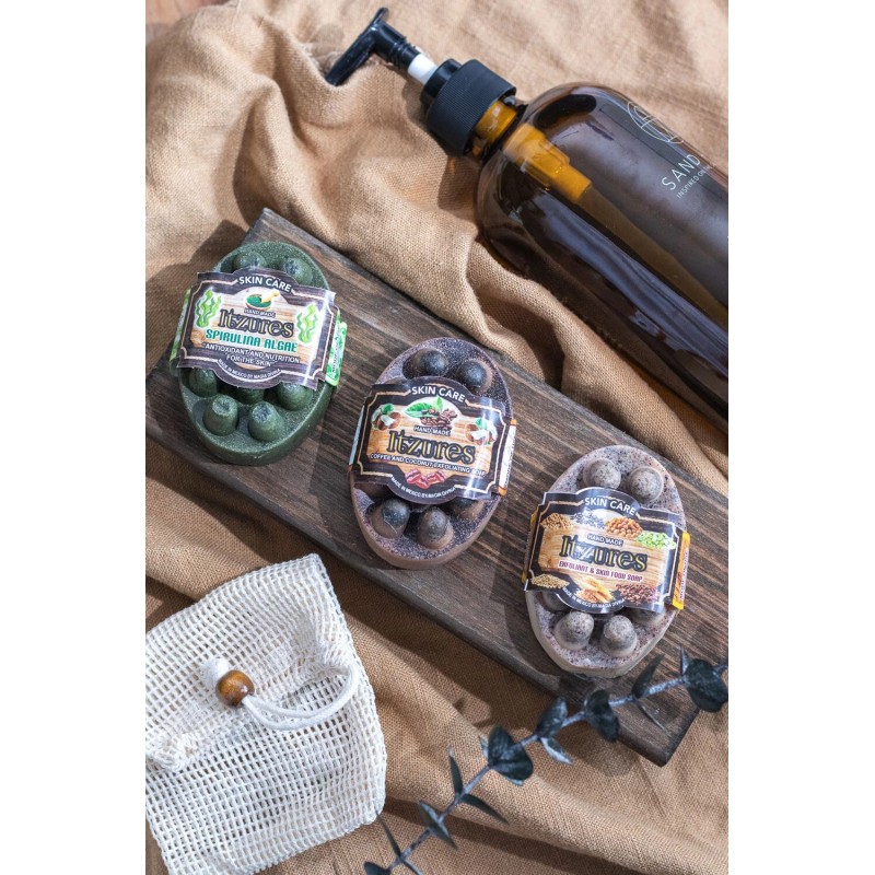 ITZURES ARTISAN SOAP Algae Spirulina for Nutrition and Antioxidants &Exfoliating