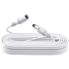 ANLINK 16.4ft 5M DC Power Extension Cable, Premium Pure Copper DC 12V Power Adapter Extension Cord 5.5mm x 2.1mm for CCTV Security Camera/Router/LED Strip Light/Printer/Monitor and More-White