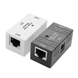 2PCS Single Port Passive PoE Adapter YACSEJAO 5V-48V DC 96W | PoE Injector/Splitter/Combiner | 10/100Mbps Ethernet | Compact for Security Cameras/Solar Systems (A)