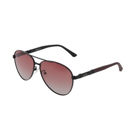 Zealous Ebony Blaze Sunglasses – Premium Aviator Style with TAC Polarized Lenses (Black Frame with Maroon TAC Lens)
