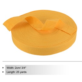 PATIKIL Cotton Twill Tape 3/4 Inch 25 Yards Cotton Ribbon Bias Binding Tape Herringbone Webbing Trim for Sewing Gift Wrapping Craft DIY Ginger Yellow