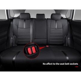 Xipoo Seat Cover Compatible with 2019-2024 Toyota RAV4 Car Seat Cover PU Leather Car Seat Protector Replacement for Toyota Rav4 2019-2024 Accessories (Not for Adventure and TRD-Off Road, Black)