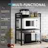 DOLALIKE Expandable Microwave Rack, Countertop Kitchen Utensils Tableware Storage, Carbon