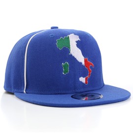 Underground Kulture Italy Blue Adjustable World Cup Euros Flat Peak Snapback Hat Baseball Cap
