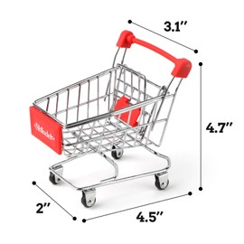 Shindel Mini Shopping Cart Supermarket Handcart Shopping Utility Cart Mode Desk Storage Toy Holder Desk Accessory, Color Random