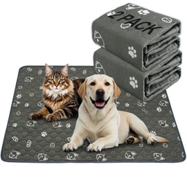 Enmaipet Washable Pee Pads for Dogs 40"x28", 2 Pack Waterproof Pet Pee Pads for Dog Potty Training Large Ultra-Absorbent and Leak-Proof Reusable Pads for Dogs Cats (Gray)