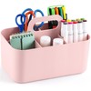 Multiuse Caddy Organizer with Handle - Stackable Plastic Tote Bin