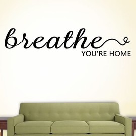 WQL000147_24 Breathe Youre Home 24 Inch Quote Vinyl Wall Decal