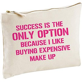 Lolmugs Success is The Only Option Make-up Bag 100% Cotton, 22x16cm, Vintage Style