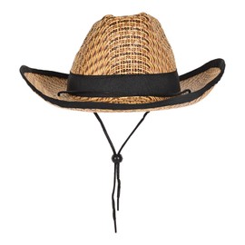 Beistle Wild West Theme Western Cowboy Hat With Black Trim & Band, Adjustable Chin Strap, Costume Headwear, Celebrating With You Since 1900
