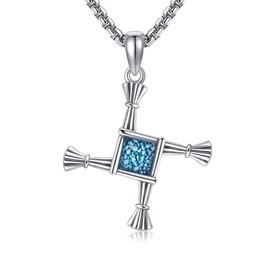 URONE Cross Chain Sterling Silver Crucifix Pendant Necklace Religious Jewellery Gifts for Women Men, No Gemstone