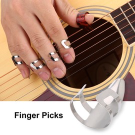 Vbest life Guitar Finger Pick, 15Pcs DIY Pulgar Forefinger Finger Picks Protector Accesorio con Caja de Almacenamiento para Guitarra