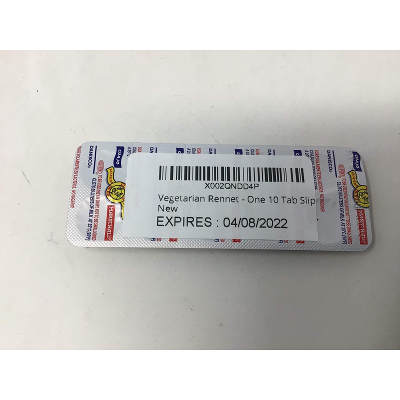 Vegetarian Rennet - One 10 Tab Slip