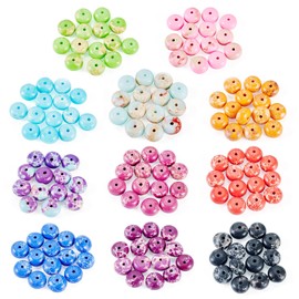 Sparkeads 165 Pcs Imperial Jasper Beads Rondelle Gemstone Beads 8 mm Assorted Color Faux Stone Beads Bulk for Jewelry Necklace Bracelet Women Craft Earring Accessory Decoration