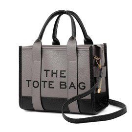 Tote Bag Mujer, MCSWKEY Tote Bag de Piel Grande para Mujer, Bolsas Tote con Cierre y Arnés de Hombro, Bolsa Cruzada Piel para Viajes (Gris)