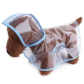 Harikaji Pet Raincoat,Small Dog Waterproof Puppy Raincoat Coat Transparent Pet Dog Rainwear Clothes for Small Dogs Cats (S, Blue)