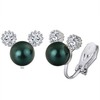 Clip on Earrings,Cubic Zirconia Faux Pearl Earrings for Women Non