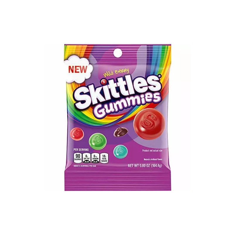 Skittles Wild Berry Gummy Candy, 5.8 oz Bag